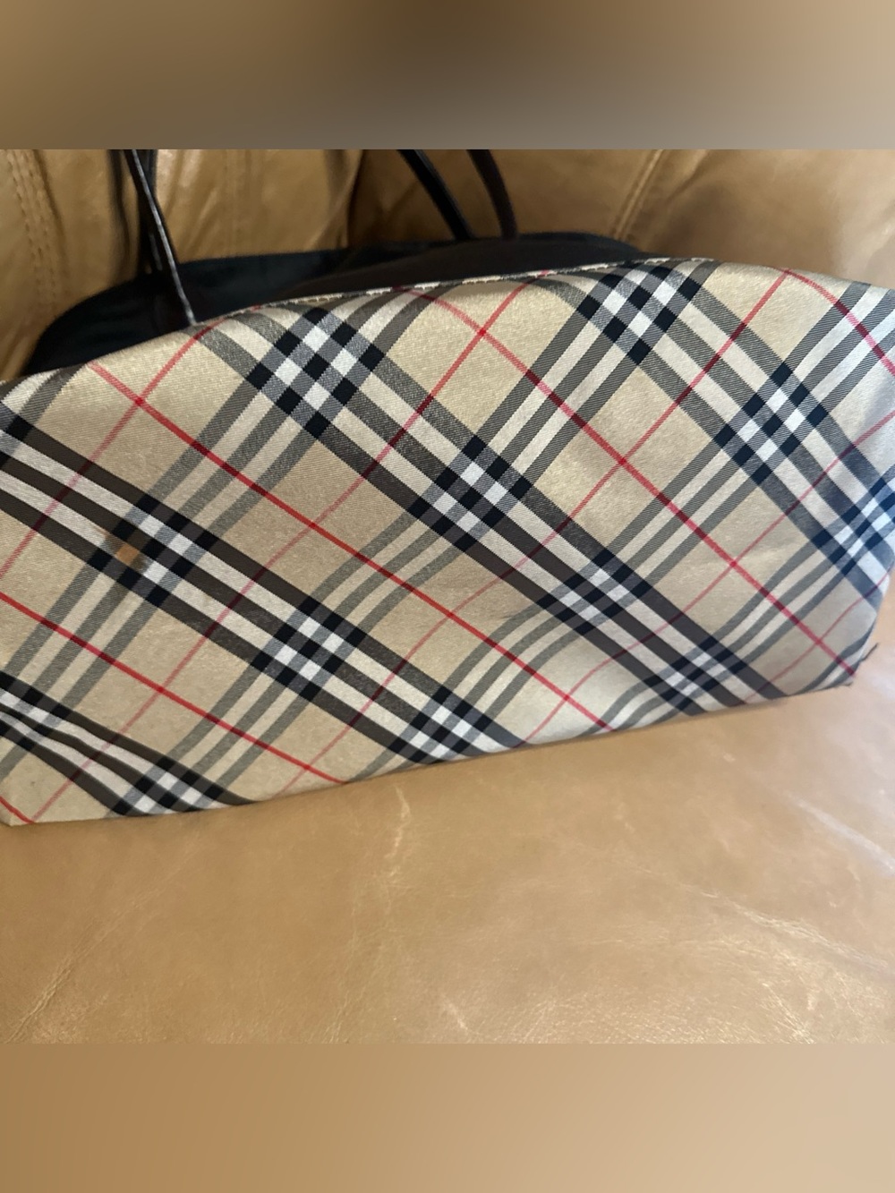 Burberry XL Blue Label Nylon Black Zippered Tote - Picture 4 of 12